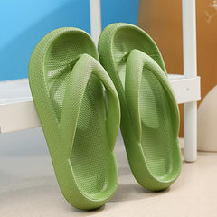 Women's Solid Platform Flip Flops Slides