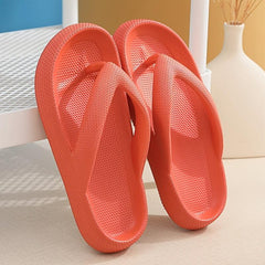 Women's Solid Platform Flip Flops Slides