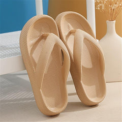 Women's Solid Platform Flip Flops Slides
