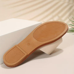 Women's Flat Slide Sandals Metal Buckle Slip On Shoes