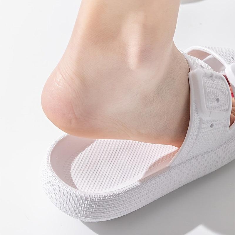 Women's Double Bends Pillow Slides Solid Open Toe Non Slip Quick Drying