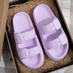 Women's Double Bends Pillow Slides Solid Open Toe Non Slip Quick Drying