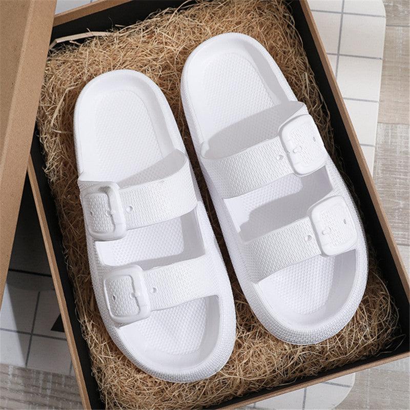 Women's Double Bends Pillow Slides Solid Open Toe Non Slip Quick Drying
