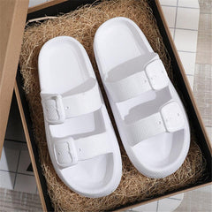 Women's Double Bends Pillow Slides Solid Open Toe Non Slip Quick Drying
