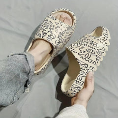Geometric Pattern Slip-On Indoor Slides Women's Non-Slip Shoes