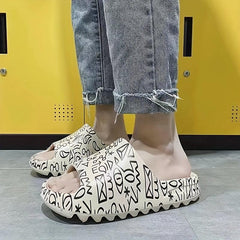 Geometric Pattern Slip-On Indoor Slides Women's Non-Slip Shoes