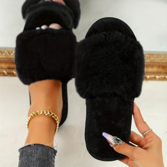 Women's Fuzzy Slippers Plush Indoor Shoes