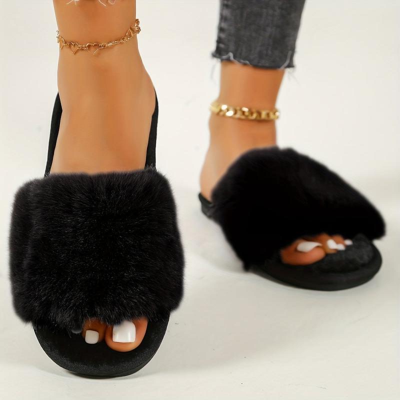 Women's Fuzzy Slippers Plush Indoor Shoes