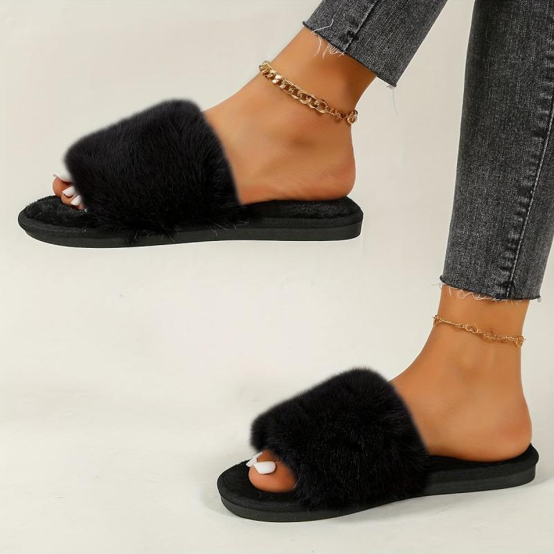 Women's Fuzzy Slippers Plush Indoor Shoes
