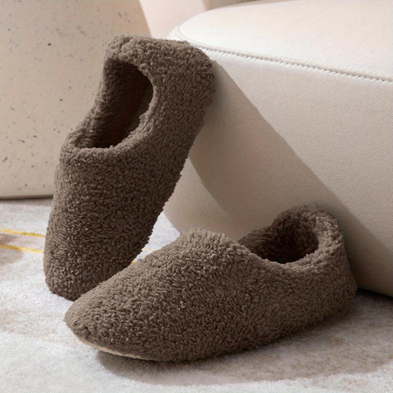 Warm Plush Slip-on Slippers for Women Non-Slip Indoor Shoes