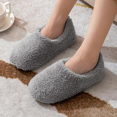 Warm Plush Slip-on Slippers for Women Non-Slip Indoor Shoes