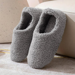 Warm Plush Slip-on Slippers for Women Non-Slip Indoor Shoes