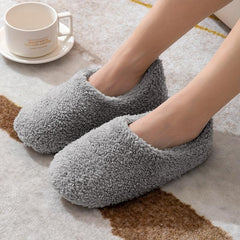 Warm Plush Slip-on Slippers for Women Non-Slip Indoor Shoes