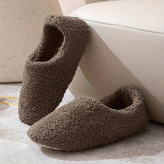 Warm Plush Slip-on Slippers for Women Non-Slip Indoor Shoes