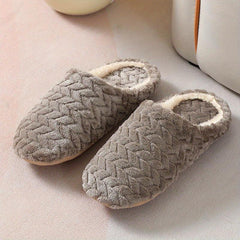 Women's Warm Plush Indoor Slippers - Cozy Closed Toe Non Slip Shoes