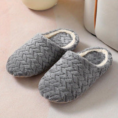 Women's Warm Plush Indoor Slippers - Cozy Closed Toe Non Slip Shoes
