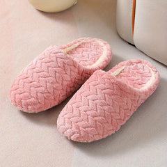 Women's Warm Plush Indoor Slippers - Cozy Closed Toe Non Slip Shoes