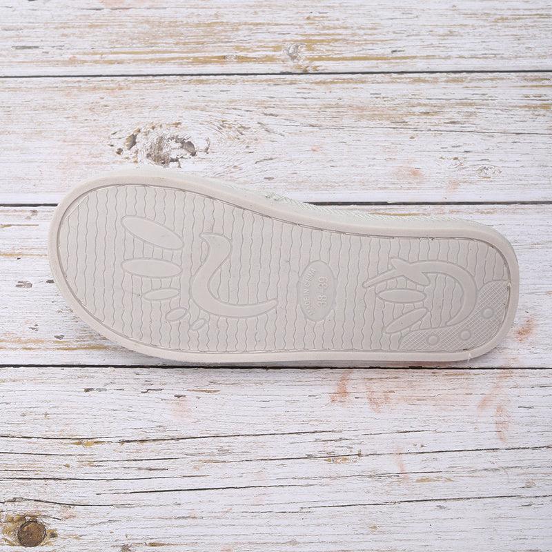 Chain Decor Fuzzy Slippers Slide Sandals Open Toe Indoor & Outdoor Slippers