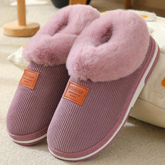 Women's Plush Lined Winter Indoor Slippers Warm & Comfy Slip On Anti skid Slides