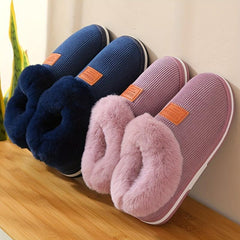 Women's Plush Lined Winter Indoor Slippers Warm & Comfy Slip On Anti skid Slides