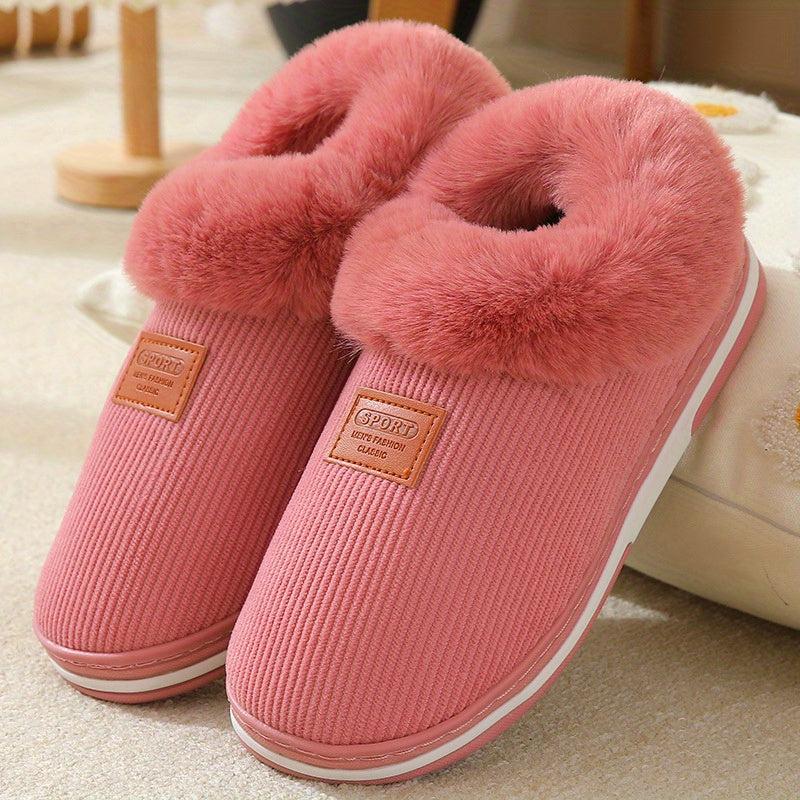 Women's Plush Lined Winter Indoor Slippers Warm & Comfy Slip On Anti skid Slides