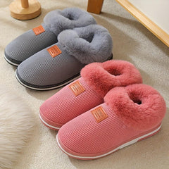 Women's Plush Lined Winter Indoor Slippers Warm & Comfy Slip On Anti skid Slides