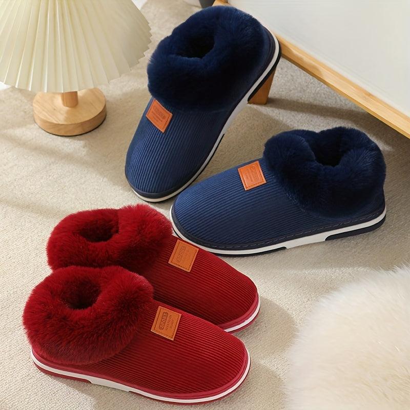 Women's Plush Lined Winter Indoor Slippers Warm & Comfy Slip On Anti skid Slides