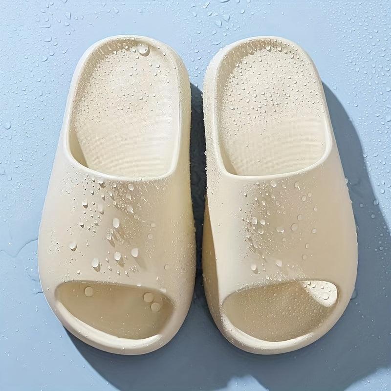 Women's Solid Slides Lightweight Open Toe Slip On Shoes