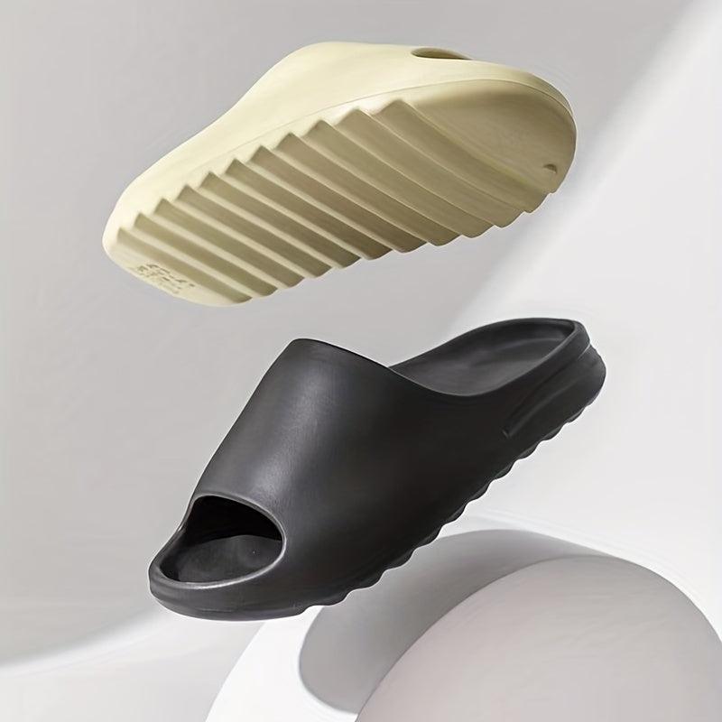 Women's Solid Slides Lightweight Open Toe Slip On Shoes