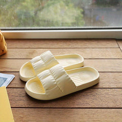 Women's Lightweight Solid Slides Open Toe Slip On Shoes
