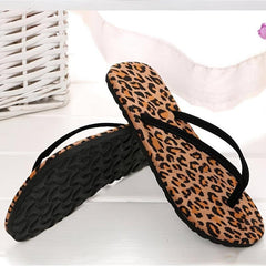 Leopard Print Flip Flops Summer Slides