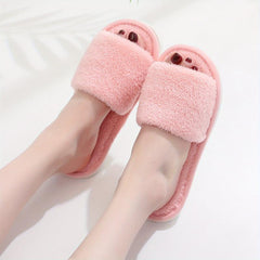 Women's Plush Indoor Slippers Warm & Comfy Anti Skid House Fluffy Slides