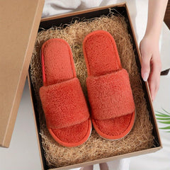 Women's Plush Indoor Slippers Warm & Comfy Anti Skid House Fluffy Slides