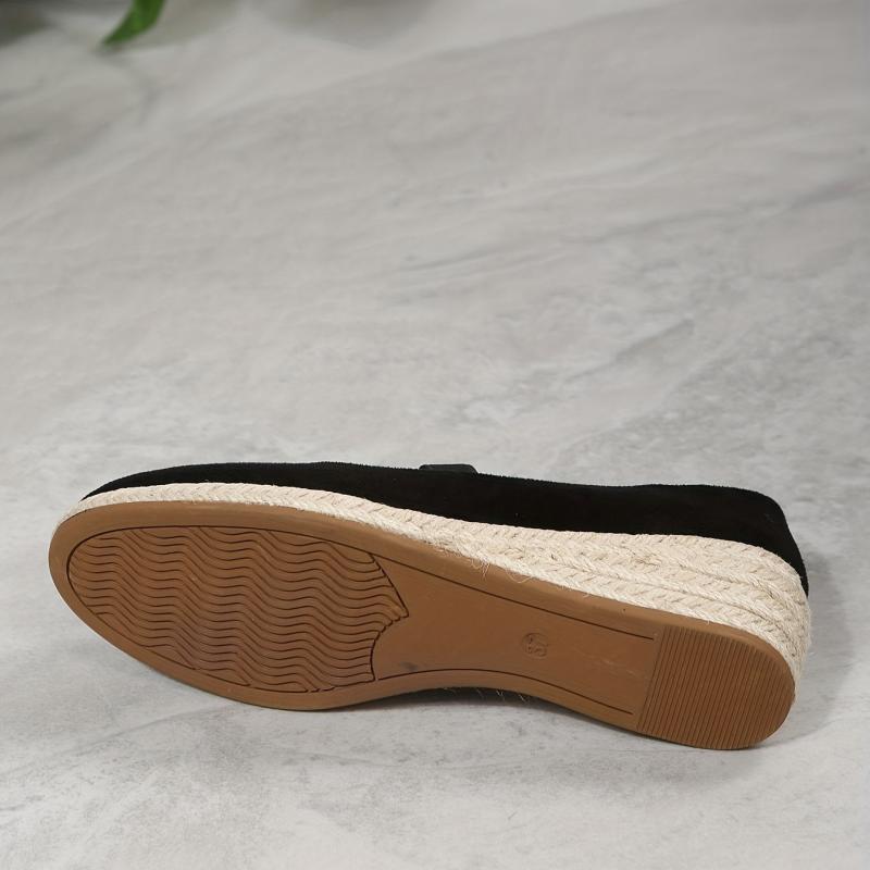 Women's Espadrilles Wedge Heel Shoes Ankle Buckle Strap Casual Walking Shoes