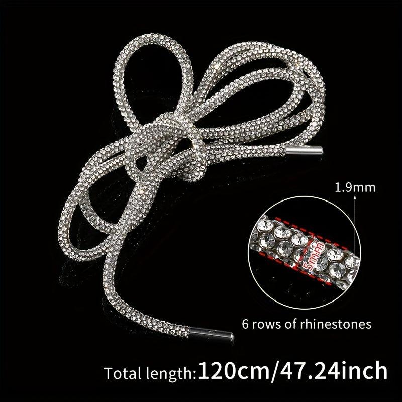 Artificial Diamond Studded 47 24-inch Rope Shoelaces