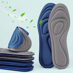 Grey Sports Insoles 4D Anti-odor High Elastic Sweat Absorption Breathable