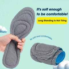 Grey Sports Insoles 4D Anti-odor High Elastic Sweat Absorption Breathable