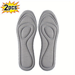 Grey Sports Insoles 4D Anti-odor High Elastic Sweat Absorption Breathable