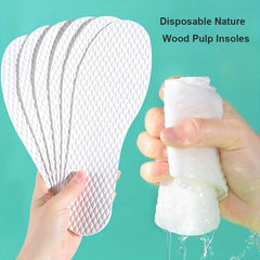 10 Pairs Disposable Wood Pulp Insoles for Men Women