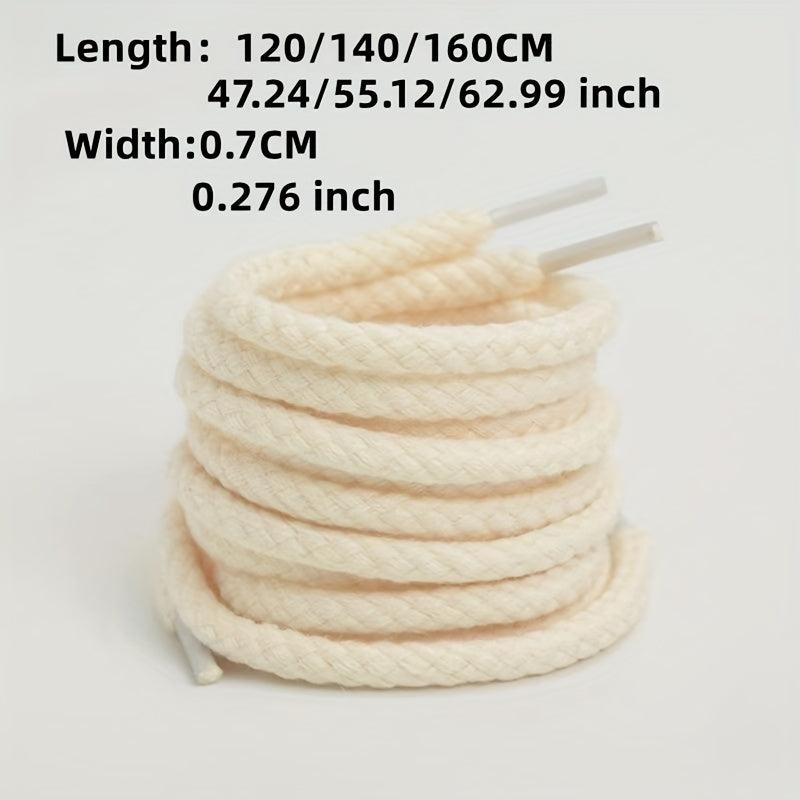 Linen Weave 7mm Round Shoelace High Canvas Sneakers