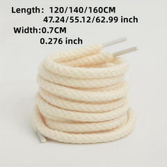 Linen Weave 7mm Round Shoelace High Canvas Sneakers
