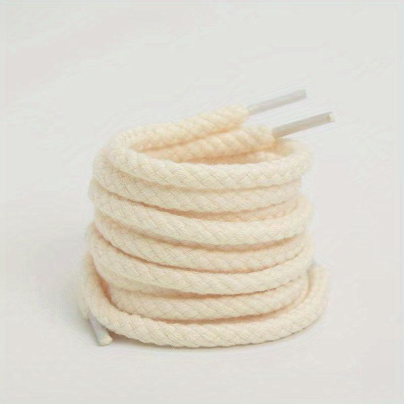 Linen Weave 7mm Round Shoelace High Canvas Sneakers