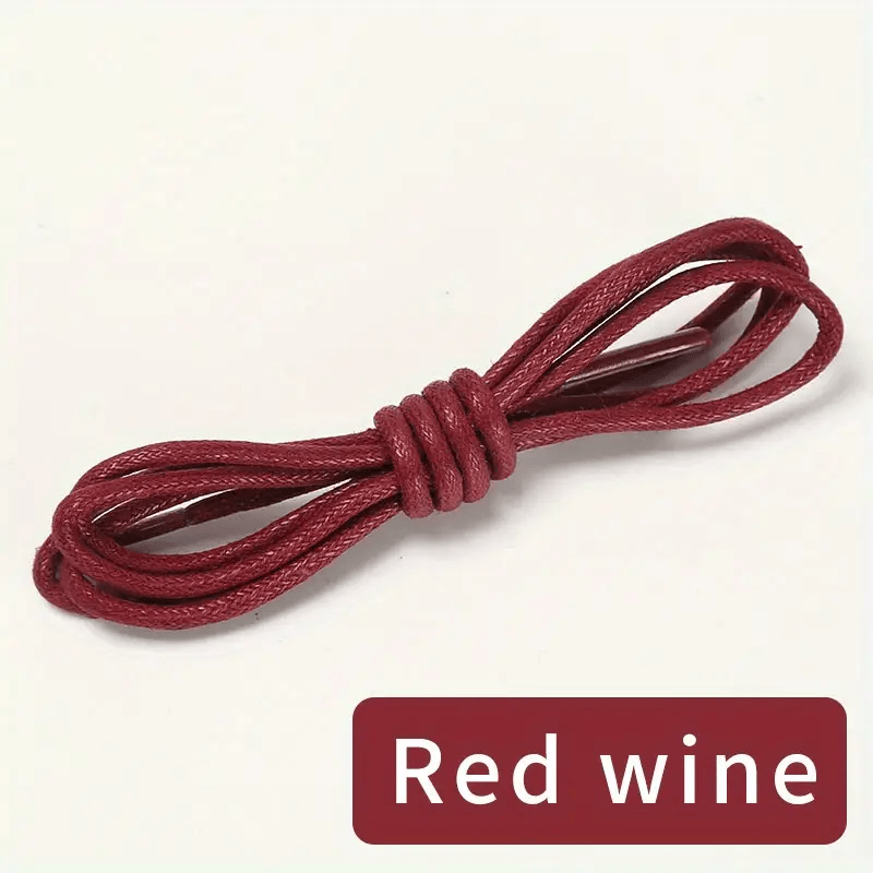 Cotton Waxed Shoelaces Solid Round Oxford Shoe Laces - Waterproof