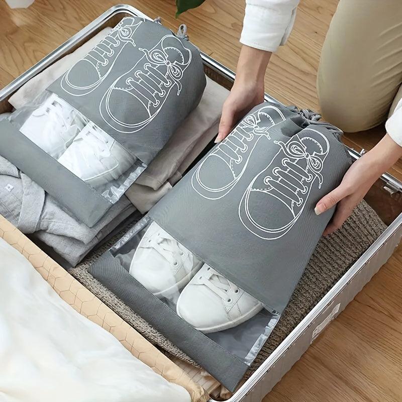 5pcs Shoes Storage Bag Closet Organizer Non-woven Portable Travel Bag