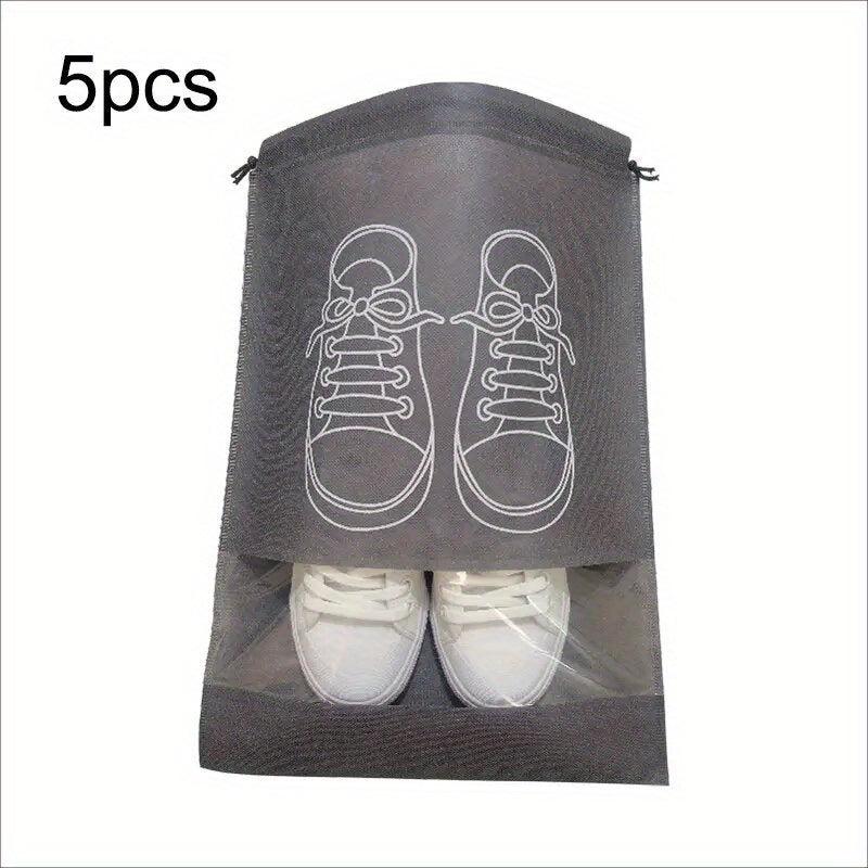 5pcs Shoes Storage Bag Closet Organizer Non-woven Portable Travel Bag
