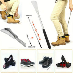 63 Stainless Steel Retractable Extra Long Shoe Horn For Elderly Men Women Kids