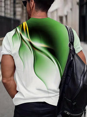 Men's Flame Graphic T shirt Comfy 3D Print Stretch Crew Neck Tee
