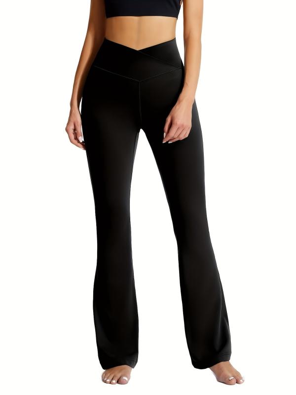 High Waist Bootcut Leggings Solid Sports Fitness Yoga Running Trousers