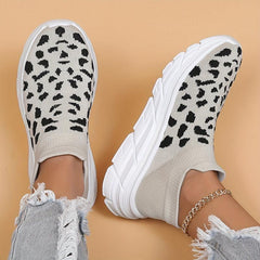 Leopard Print Lightweight Running Shoes Breathable Outdoor Sneakers