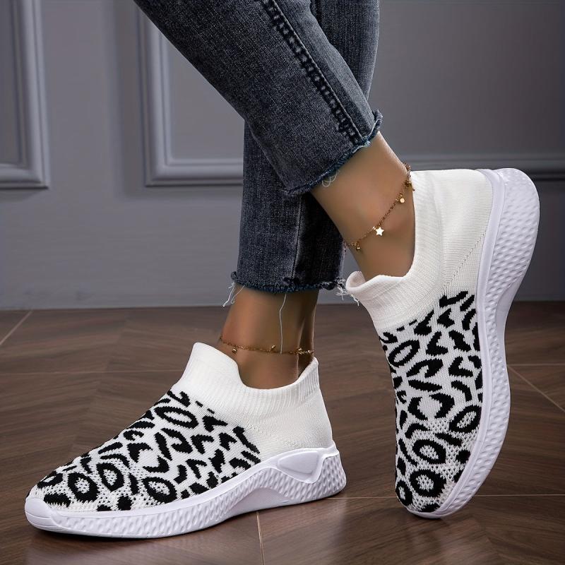 Leopard Print Casual Shoes Lightweight Breathable Sneakers